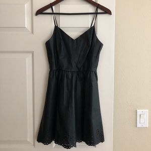 Vegan leather dress with eyelet detailing